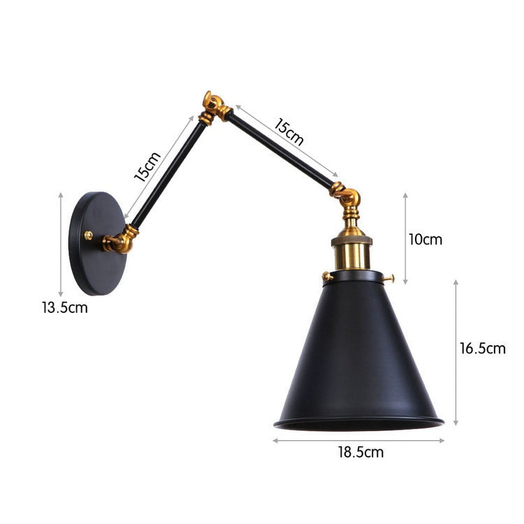 SkandiShop Adjustable Wall Lamp Sconce Iron Loft